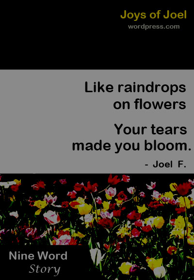 story about pain and lessons, raindrops and flowers, joys of joel writings, nine word story